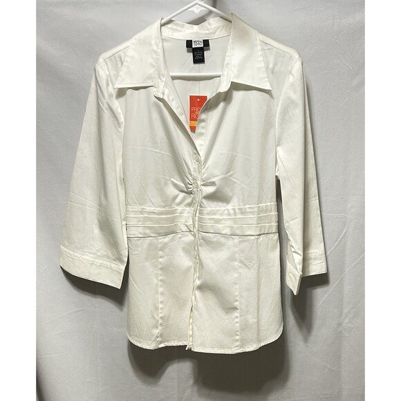 Studio 1940 Womens Large Long‎ Sleeve Cotton Dress Shirt NWT - Picture 1 of 9